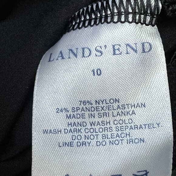 Land's End Women's Side-Tie V-Neck Wrap Adjustable Black Tankini Swimsuit Top 12 - Picture 4 of 11